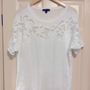 Lane Bryant Lace Detail Top, white, size 14/16